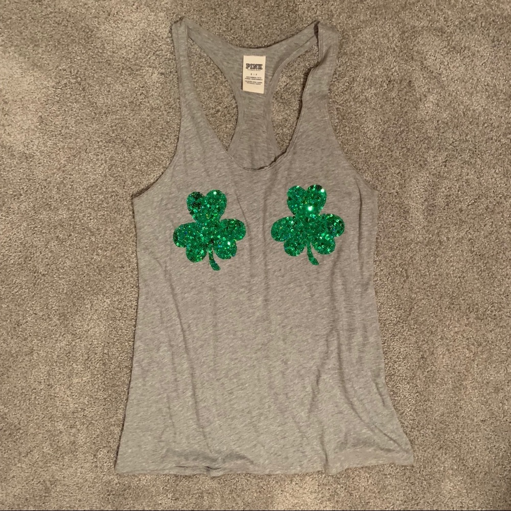 VS PINK shamrock tank top size small